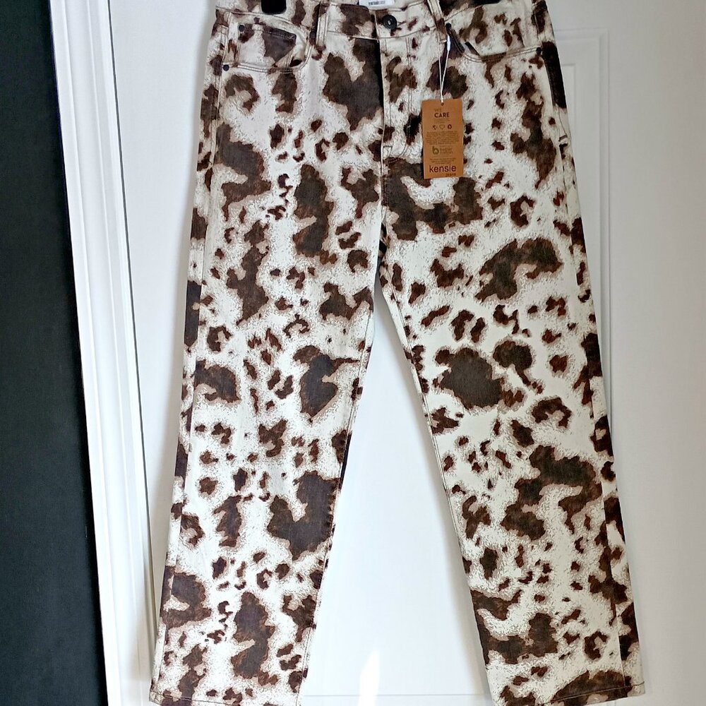 NEW! KENSIE THE ELLA COW PRINT JEAN SZ 8/29